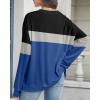 imageCHICGAL Sweatshirt for Women Long Sleeve Shirts Crewneck Color Block Loose Fit Pullover Fall TopsNavy Blue Black