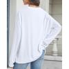 imageCHICGAL Sweatshirt for Women Long Sleeve Shirts Crewneck Color Block Loose Fit Pullover Fall TopsWhite