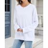 imageCHICGAL Sweatshirt for Women Long Sleeve Shirts Crewneck Color Block Loose Fit Pullover Fall TopsWhite