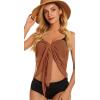 imageCHICGAL Womens Sarongs Summer Beach Wrap Shorts Bikini Bathing Suit Coverups Sheer Swimwear BrownXL
