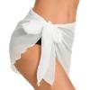 imageSwimsuit Coverups for Women Sarong Beach Bikini Wrap Sheer Short Skirt Chiffon Scarf for SwimwearA White Solid