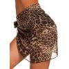 imageSwimsuit Coverups for Women Sarong Beach Bikini Wrap Sheer Short Skirt Chiffon Scarf for SwimwearCheetah