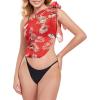 imageSwimsuit Coverups for Women Sarong Beach Bikini Wrap Sheer Short Skirt Chiffon Scarf for SwimwearLeaf Red