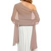 imageCHICGAL Womens Scarf Shawls and Wraps for Evening Dress Wedding Party Bridal Scarves Sarong Cover UpsKhaki