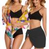imageCHICGAL 2 Pieces Women Beach Sarong Bathing Suit Wrap Skirt Sheer Bikini Swimsuit Cover Ups for SwimwearBlack  Colorful Paint