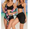 imageCHICGAL 2 Pieces Women Beach Sarong Bathing Suit Wrap Skirt Sheer Bikini Swimsuit Cover Ups for SwimwearBlack  Green Pink Floral