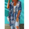 imageWomens Kimono Swimsuit Coverups Summer Beach Casual Loose Cardigans for SwimwearNavy Fire Print