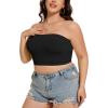 imageWomens Tube Tops Summer Bandeau Casual Crop Top Going Out Strapless Tank Basic Short Shirt2 Pieces Black black