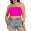 imageWomens Tube Tops Summer Bandeau Casual Crop Top Going Out Strapless Tank Basic Short Shirt3 Pieces Black white neon Pink