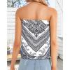 imageCHICGAL Womens Tube Tops Summer Casual Bandeau Tank Casual Strapless Blouse Off The Shoulder Tunic ShirtsBoho White Triangle
