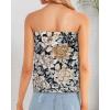 imageCHICGAL Womens Tube Tops Summer Casual Bandeau Tank Casual Strapless Blouse Off The Shoulder Tunic ShirtsYellow Big Rose