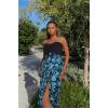 imageWomens Beach Dress Summer Maxi Sundress Strapless Hawaiian Cover Ups Asymmetrical Wrap DressesBlack and Blue Turquoise