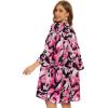 imageWomens Kimono Cardigans Floral Chiffon Loose Open Front Casual Summer TopsTie Dyed Pink White