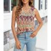 imageCHICGAL Womens Summer Tank Tops Sleeveless T Shirt Casual Loose Fit Tunic BlousesA Orange Ethnic