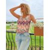 imageCHICGAL Womens Summer Tank Tops Sleeveless T Shirt Casual Loose Fit Tunic BlousesA Orange Ethnic