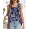 imageCHICGAL Womens Summer Tank Tops Sleeveless T Shirt Casual Loose Fit Tunic BlousesBlack Purple Accents