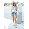 imageCHICGAL Womens Summer Tank Tops Sleeveless T Shirt Casual Loose Fit Tunic BlousesBlue Line White