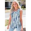 imageCHICGAL Womens Summer Tank Tops Sleeveless T Shirt Casual Loose Fit Tunic BlousesBlue Line White
