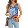 imageCHICGAL Womens Summer Tank Tops Sleeveless T Shirt Casual Loose Fit Tunic BlousesBlue Red Print