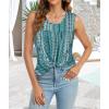 imageCHICGAL Womens Summer Tank Tops Sleeveless T Shirt Casual Loose Fit Tunic BlousesCyan Vertical Stripe