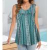 imageCHICGAL Womens Summer Tank Tops Sleeveless T Shirt Casual Loose Fit Tunic BlousesCyan Vertical Stripe