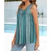 imageCHICGAL Womens Summer Tank Tops Sleeveless T Shirt Casual Loose Fit Tunic BlousesCyan Vertical Stripe