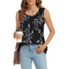 imageCHICGAL Womens Summer Tank Tops Sleeveless T Shirt Casual Loose Fit Tunic BlousesFloral Black White