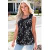 imageCHICGAL Womens Summer Tank Tops Sleeveless T Shirt Casual Loose Fit Tunic BlousesFloral Black White