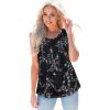 imageCHICGAL Womens Summer Tank Tops Sleeveless T Shirt Casual Loose Fit Tunic BlousesFloral Black White