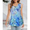 imageCHICGAL Womens Summer Tank Tops Sleeveless T Shirt Casual Loose Fit Tunic BlousesFloral Blue Smudge