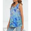 imageCHICGAL Womens Summer Tank Tops Sleeveless T Shirt Casual Loose Fit Tunic BlousesFloral Blue Smudge