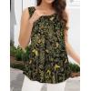 imageCHICGAL Womens Summer Tank Tops Sleeveless T Shirt Casual Loose Fit Tunic BlousesLeaves With Butterflies