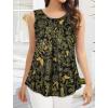 imageCHICGAL Womens Summer Tank Tops Sleeveless T Shirt Casual Loose Fit Tunic BlousesLeaves With Butterflies