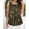 imageCHICGAL Womens Summer Tank Tops Sleeveless T Shirt Casual Loose Fit Tunic BlousesLeaves With Butterflies