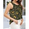 imageCHICGAL Womens Summer Tank Tops Sleeveless T Shirt Casual Loose Fit Tunic BlousesLeaves With Butterflies