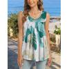 imageCHICGAL Womens Summer Tank Tops Sleeveless T Shirt Casual Loose Fit Tunic BlousesLight Blue Leaves