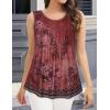 imageCHICGAL Womens Summer Tank Tops Sleeveless T Shirt Casual Loose Fit Tunic BlousesRed Garden
