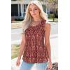 imageCHICGAL Womens Summer Tank Tops Sleeveless T Shirt Casual Loose Fit Tunic BlousesRed Semicircle Pattern