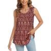 imageCHICGAL Womens Summer Tank Tops Sleeveless T Shirt Casual Loose Fit Tunic BlousesRed Semicircle Pattern