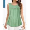 imageCHICGAL Womens Summer Tank Tops Sleeveless T Shirt Casual Loose Fit Tunic BlousesSolid Green