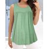 imageCHICGAL Womens Summer Tank Tops Sleeveless T Shirt Casual Loose Fit Tunic BlousesSolid Green