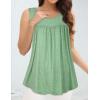 imageCHICGAL Womens Summer Tank Tops Sleeveless T Shirt Casual Loose Fit Tunic BlousesSolid Green