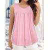 imageCHICGAL Womens Summer Tank Tops Sleeveless T Shirt Casual Loose Fit Tunic BlousesSolid Pink