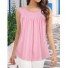 imageCHICGAL Womens Summer Tank Tops Sleeveless T Shirt Casual Loose Fit Tunic BlousesSolid Pink