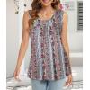 imageCHICGAL Womens Summer Tank Tops Sleeveless T Shirt Casual Loose Fit Tunic BlousesStripe and Red Flower