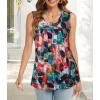 imageCHICGAL Womens Summer Tank Tops Sleeveless T Shirt Casual Loose Fit Tunic BlousesSummer Colorful Leaves