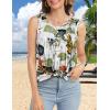 imageCHICGAL Womens Summer Tank Tops Sleeveless T Shirt Casual Loose Fit Tunic BlousesTropical Plant Boho