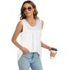 imageCHICGAL Womens Summer Tank Tops Sleeveless T Shirt Casual Loose Fit Tunic BlousesWwhite