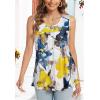 imageCHICGAL Womens Summer Tank Tops Sleeveless T Shirt Casual Loose Fit Tunic BlousesYellow Floral Print