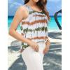 imageCHICGAL Womens Summer Tank Tops Sleeveless T Shirt Casual Loose Fit Tunic BlousesYellow Green Line